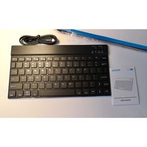 Anker Bluetooth Keyboard. Wireless Rechargeable. Sleek Black. Model Y2641.